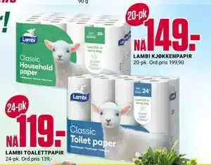 Europris LAMBI KJØKKENPAPIR tilbud