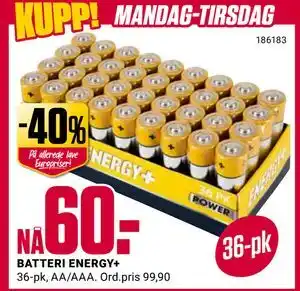 Europris BATTERI ENERGY+ tilbud