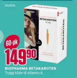 Europris BIOPHARMA BETAKAROTEN tilbud