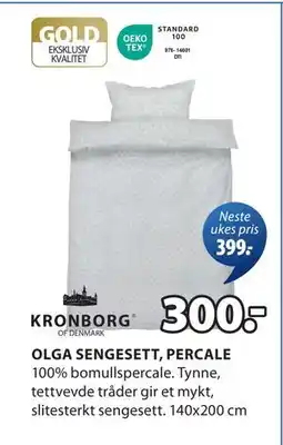 JYSK OLGA SENGESETT, PERCALE tilbud