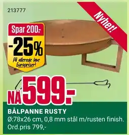 Europris BÅLPANNE RUSTY tilbud