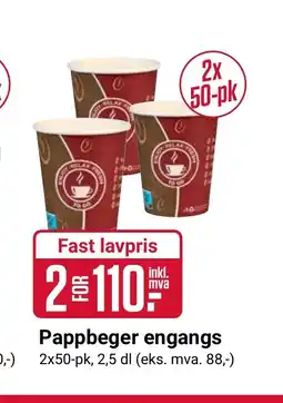 Europris Pappbeger engangs tilbud