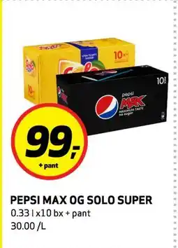 Bunnpris PEPSIMAX OGSOLOSUPER tilbud