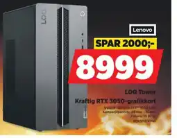 POWER LENOVO LOQ Tower Kraftig RTX 3050-grafikkort tilbud