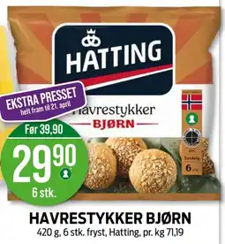 Kiwi HATTING Havrestykker bjørn tilbud