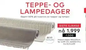 Skeidar Hobson teppe tilbud