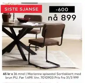 Skeidar Marianne spisestol tilbud