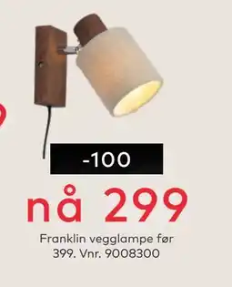 Skeidar Franklin vegglampe tilbud