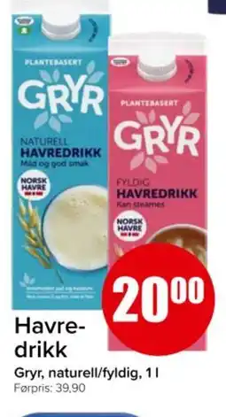 Spar GRYR Havre- drikk tilbud