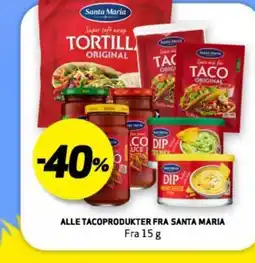 Bunnpris SANTA MARIA Alle tacoprodukter fra tilbud