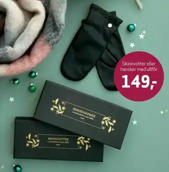 Apotek 1 Skinnvotter eller hansker med ullfôr tilbud