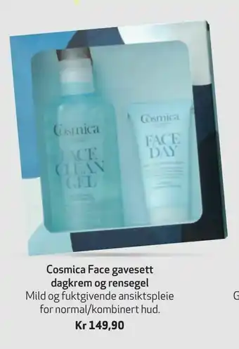 Apotek 1 Cosmica Face gavesett dagkrem og rensegel tilbud