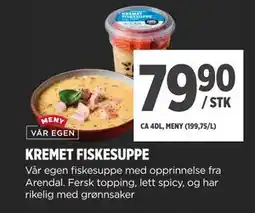 Meny KREMET FISKESUPPE tilbud