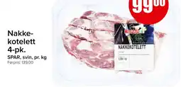 Spar Nakke- kotelett 4-pk. tilbud