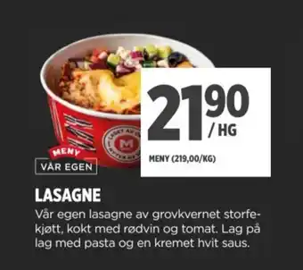 Meny Lasagne tilbud