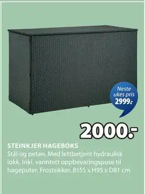 JYSK STEINKJER HAGEBOKS tilbud