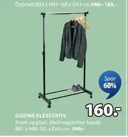 JYSK GUDME KLESSTATIV tilbud