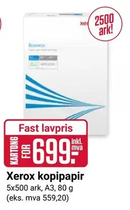 Europris Xerox kopipapir tilbud