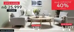 Skeidar Noor Lux hjørnesofa tilbud