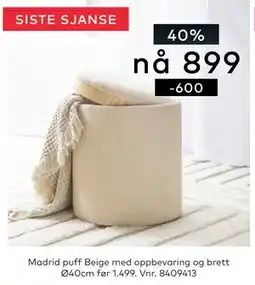 Skeidar Madrid puff tilbud