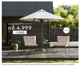 Skeidar Clarion loungegruppe med 2 stoler tilbud
