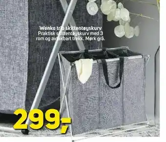 Megaflis Wenko trio skittentøyskurv tilbud