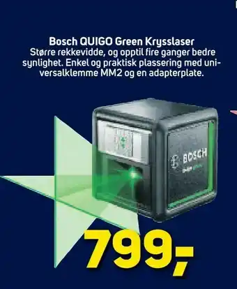 Megaflis Bosch QUIGO Green Krysslaser tilbud
