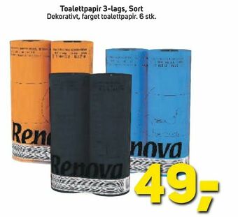 Megaflis Toalettpapir 3-lags, Sort tilbud