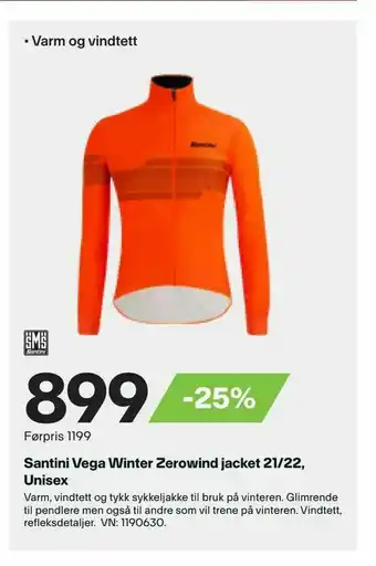 XXL Sport Santini Vega Winter Zerowind jacket 21/22, Unisex tilbud