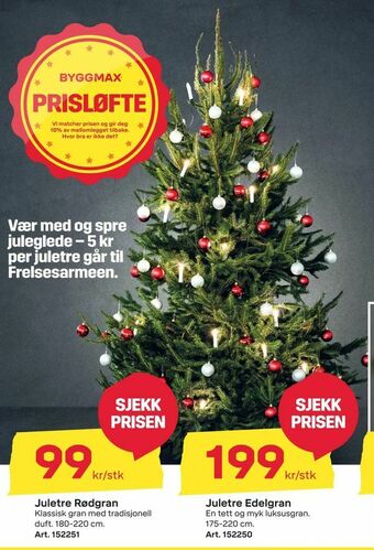 Byggmax Juletre Rødgran tilbud