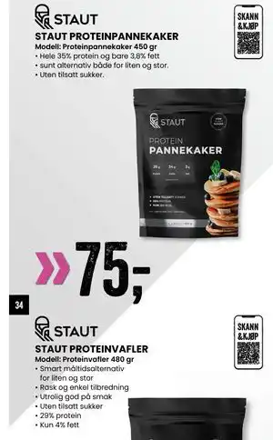 Sport Outlet STAUT PROTEINPANNEKAKER tilbud