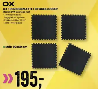 Sport Outlet OX TRENINGSMATTE I BYGGEKLOSSER tilbud