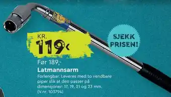 Mekk Latmannsarm tilbud