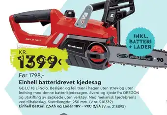 Mekk Einhell batteridrevet kjedesag tilbud