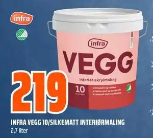 Obs Bygg INFRA VEGG 10/SILKEMATT INTERIØRMALING tilbud