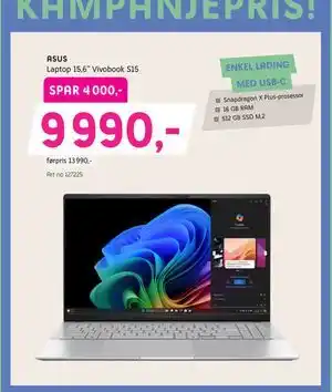ELON Laptop 15,6” Vivobook S15 tilbud