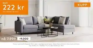Skeidar Tempo hjørnesofa tilbud