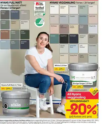 Rusta Nyans veggmaling og Nyans Full Matt edition tilbud