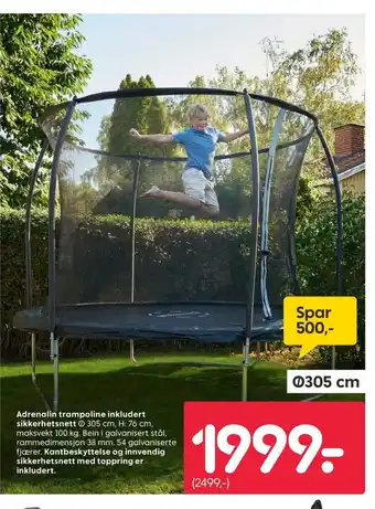 Rusta Adrenalin trampoline inkludert tilbud