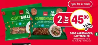 Coop Extra COOP Karbonader/ kjøttboller tilbud