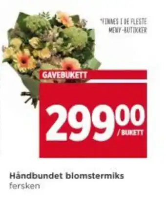 Meny Håndbundet blomstermiks tilbud
