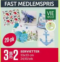 Europris SERVIETTER tilbud