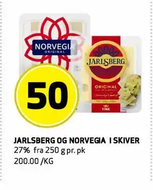 Bunnpris JARLSBERG OG NORVEGIA I SKIVER tilbud