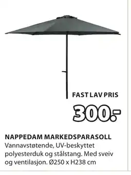 JYSK NAPPEDAM MARKEDSPARASOLL tilbud