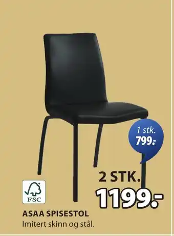 JYSK ASAA SPISESTOL Imitert skinn og stål. tilbud