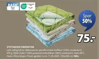 JYSK STETINDEN FIBERDYNE tilbud