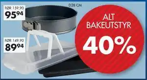 Sparkjøp ALT BAKEUTSTYR tilbud