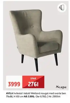 Bohus AVILA hvilestol tilbud