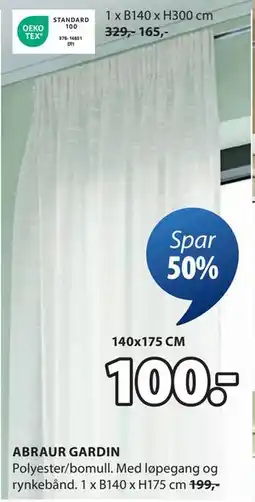 JYSK ABRAUR GARDIN tilbud
