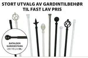 JYSK BATALDEN GARDINSTANG tilbud